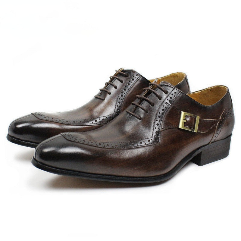 Genuine Leather Business Office Formal Wear High-end Casual Men's Leather Shoes