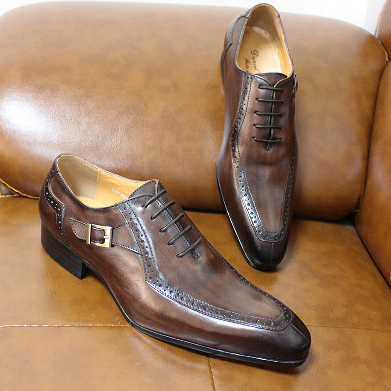 Genuine Leather Business Office Formal Wear High-end Casual Men's Leather Shoes