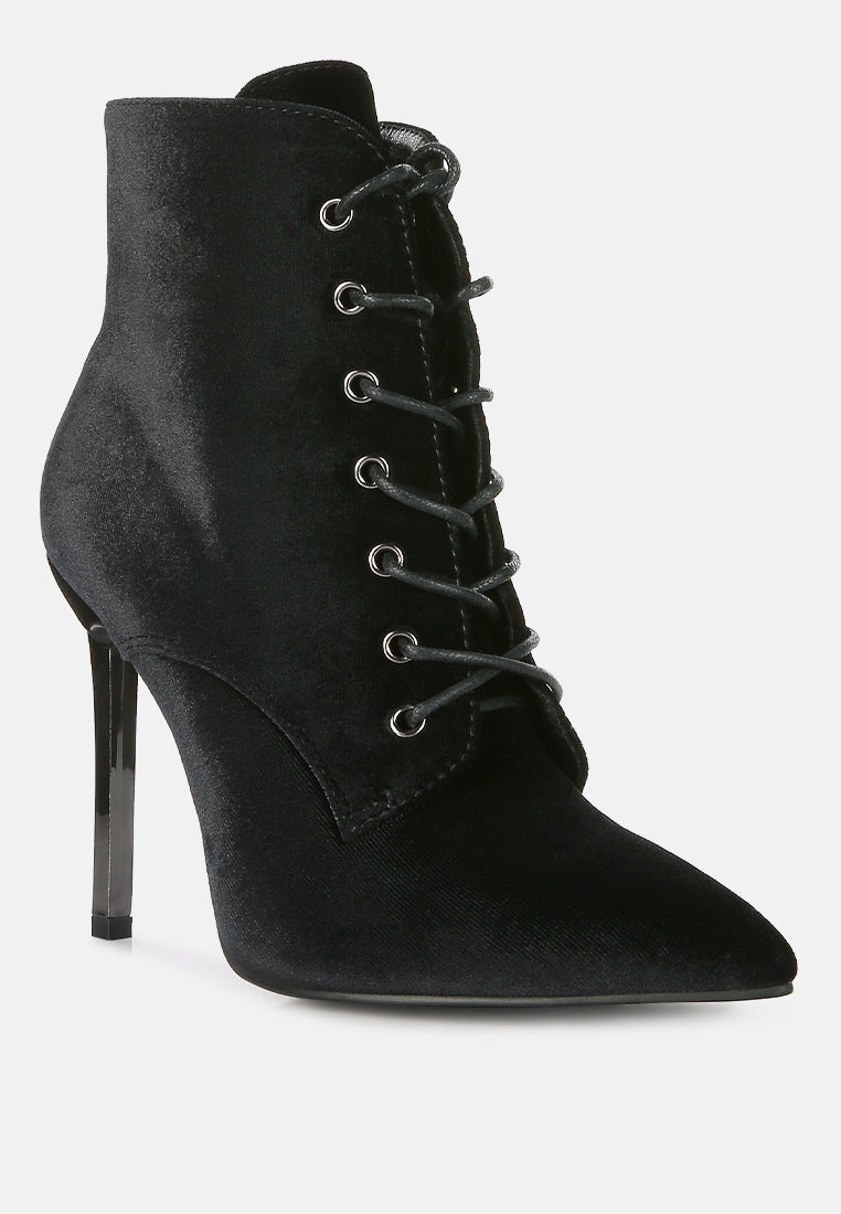 Velvet High Heeled Velvet Boots by RUW