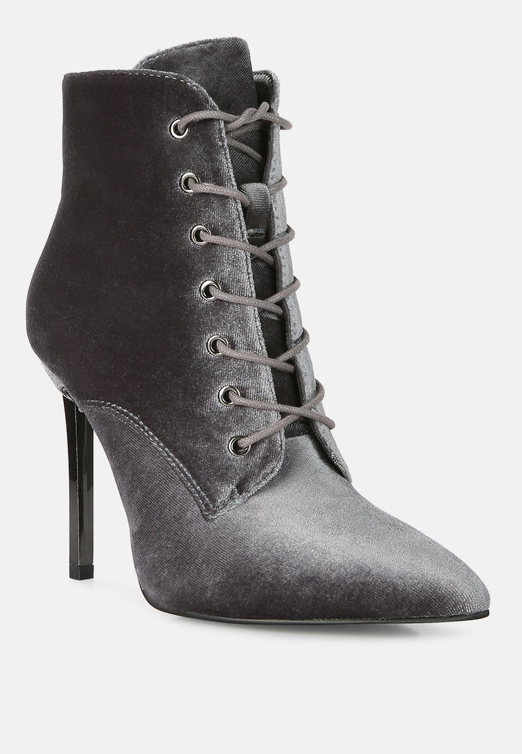 Velvet High Heeled Velvet Boots by RUW