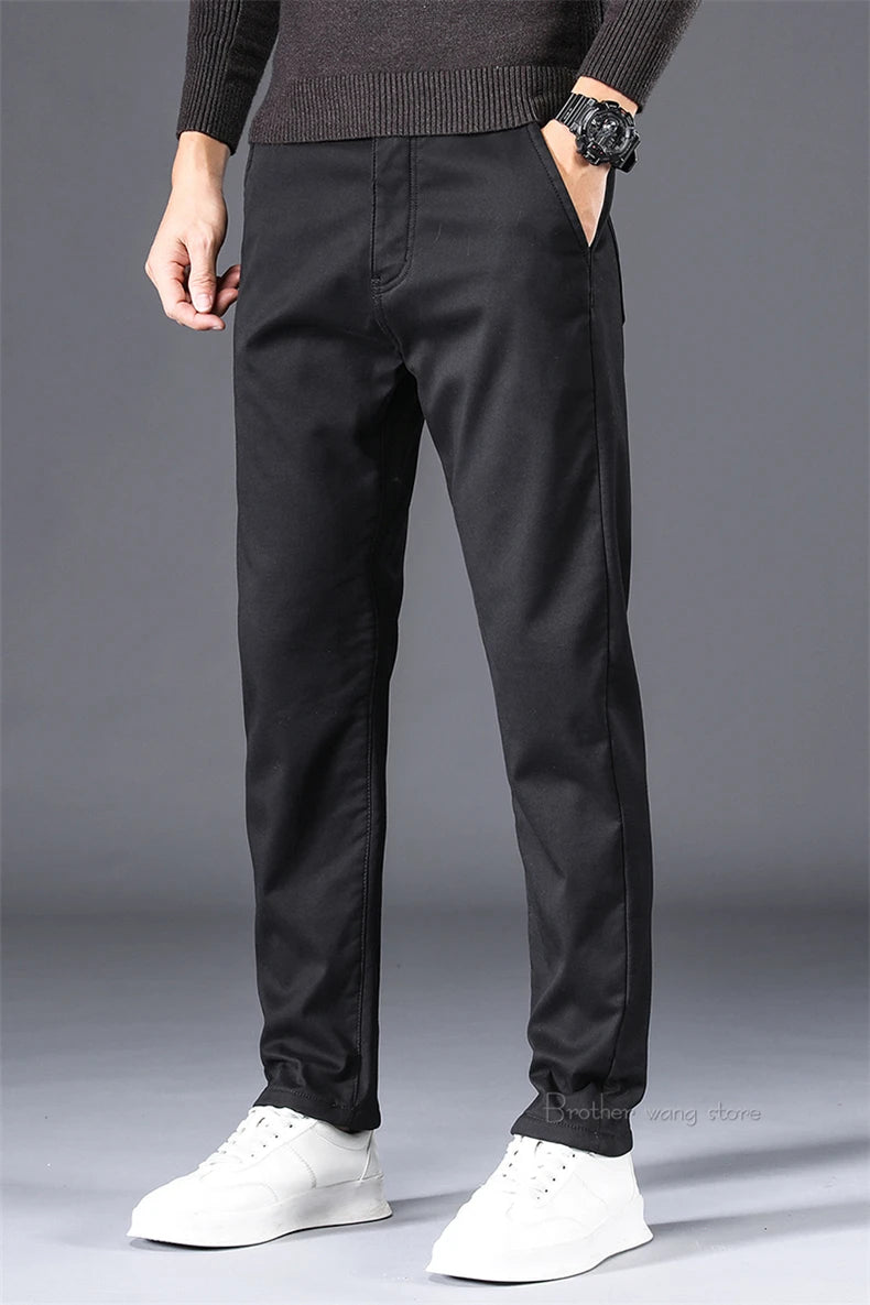 Winter New Warm Thick Casual Pants Business Fashion