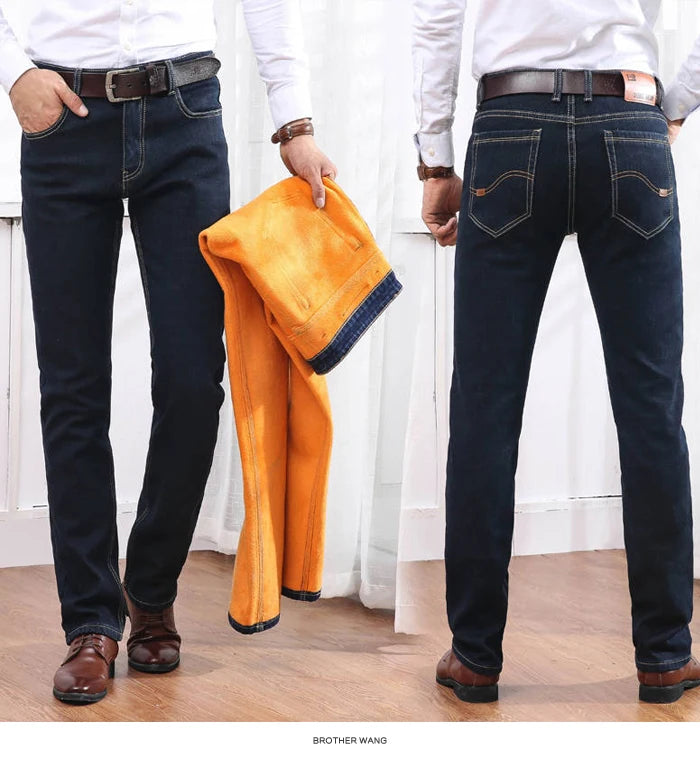 New Winter Casual Men Plush Wool Slim Fit Business