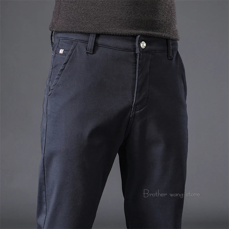 Winter New Warm Thick Casual Pants Business Fashion