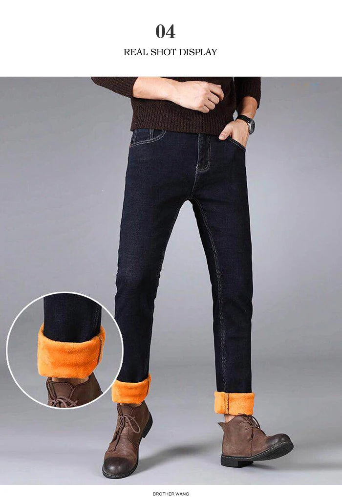 New Winter Casual Men Plush Wool Slim Fit Business