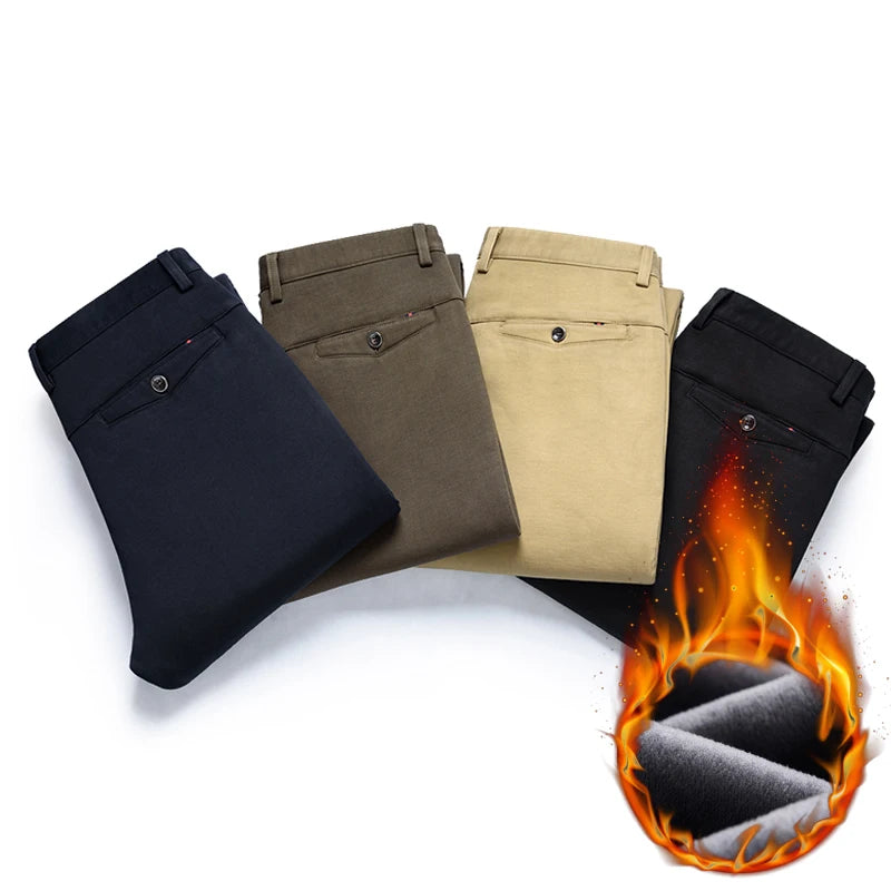 5 Colors Winter Men's Warm Fleece Casual Pants