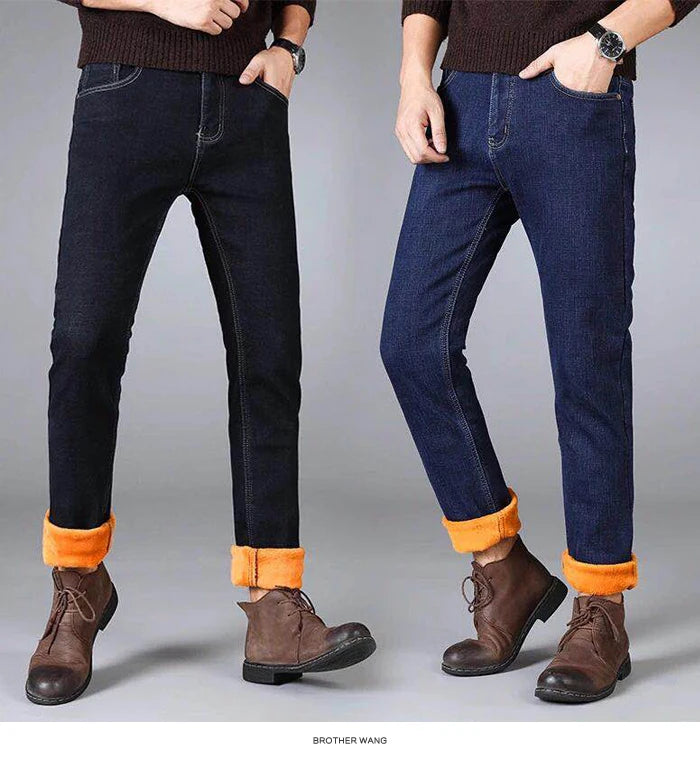 New Winter Casual Men Plush Wool Slim Fit Business