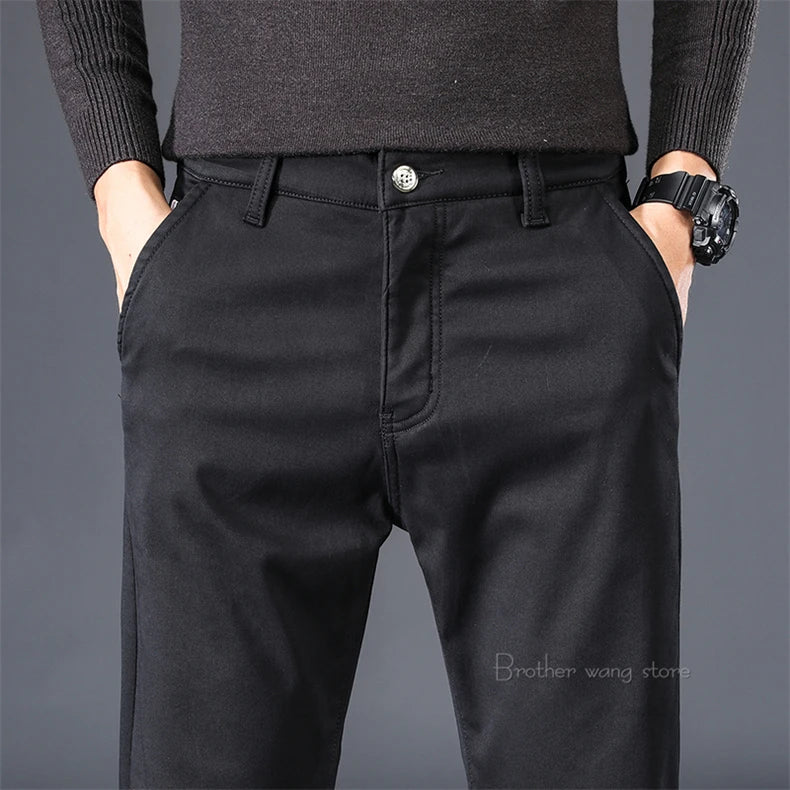 Winter New Warm Thick Casual Pants Business Fashion