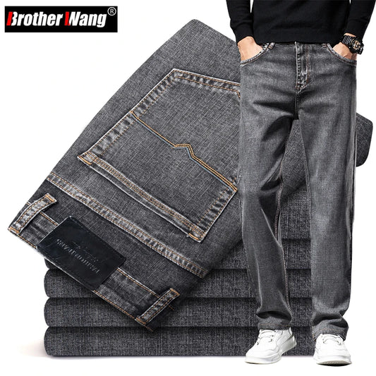 6 colors Autumn Men Gray Straight-leg Jeans