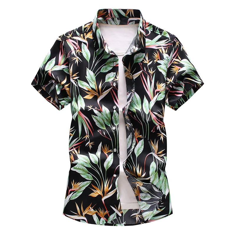 Plus Size 5XL 6XL 7XL Men's Hawaiian Shirt 2023 Summer New Fashion Casual Printing Short Sleeve Flower Shirt Male Brand Clothes