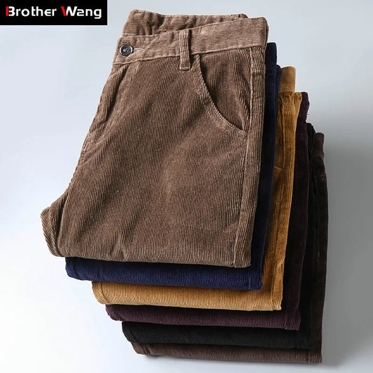 6 Color Men's Thick Corduroy Casual Pants 2025