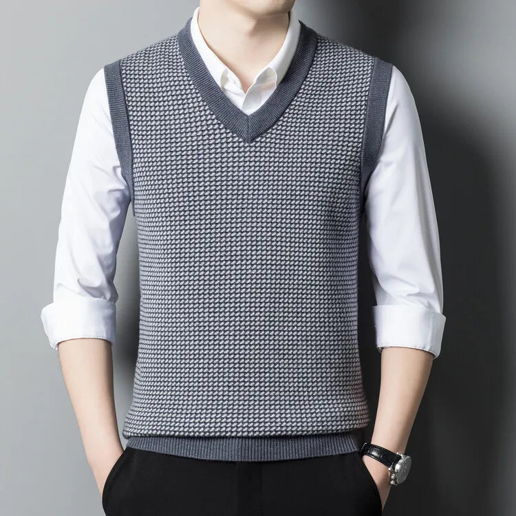 Autumn Winter Men's Thickened Round Neck Wool