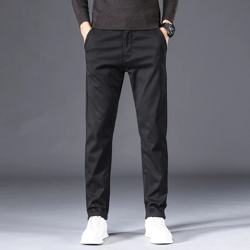 Winter New Warm Thick Casual Pants Business Fashion