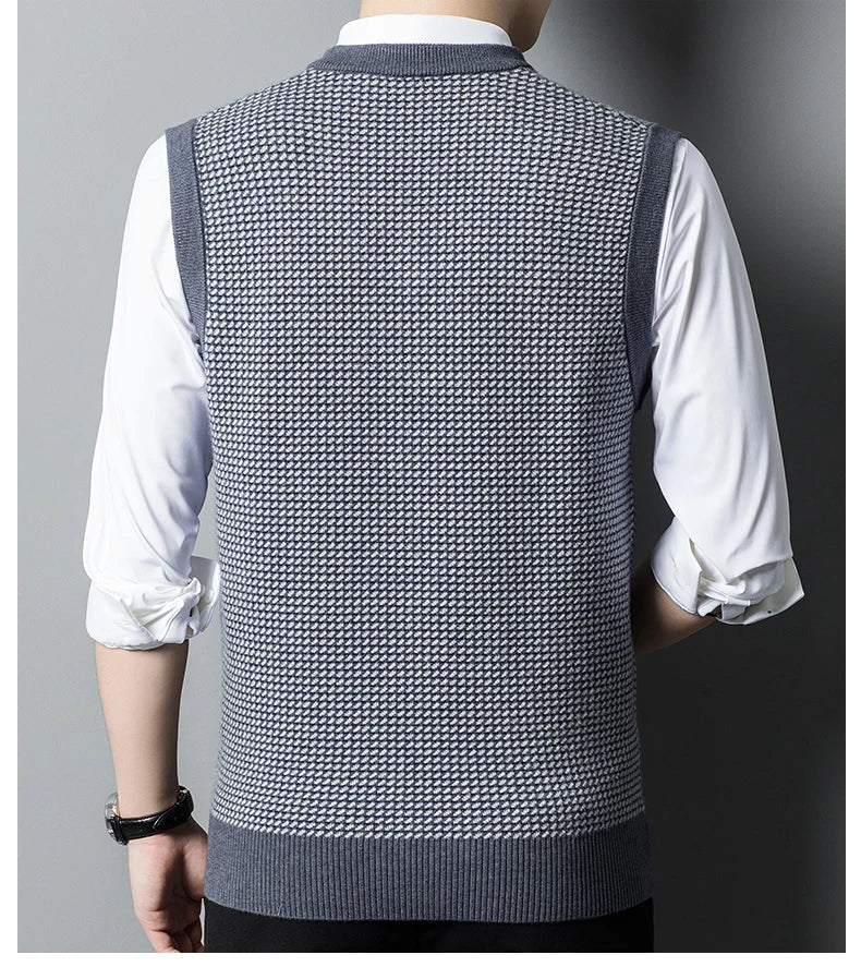 Autumn Winter Men's Thickened Round Neck Wool