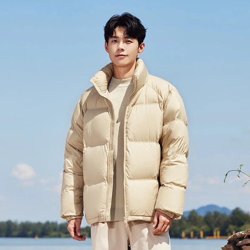 Semir Down Jacket Men 2023 Winter New Minimalist Solid Color Comfortable Warm Trendy Loose Jacket