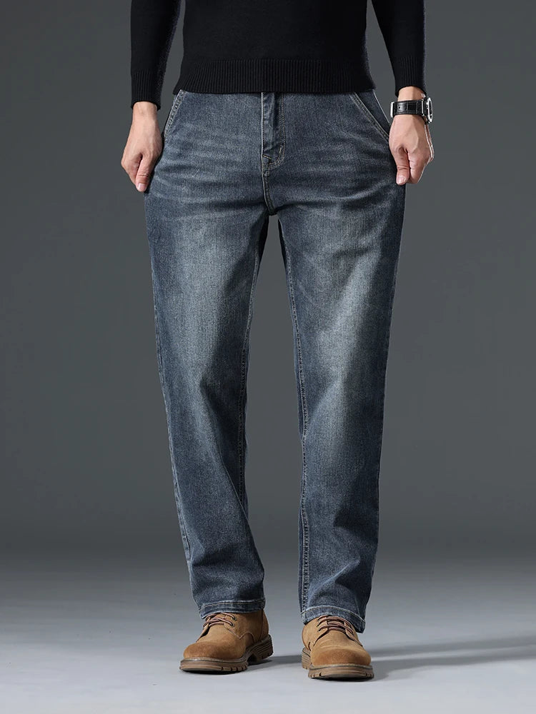 Autumn New Men's Straight Stretch Vintage Jeans