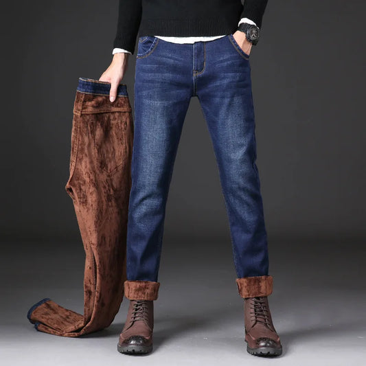 New Winter Casual Men Plush Wool Slim Fit Business