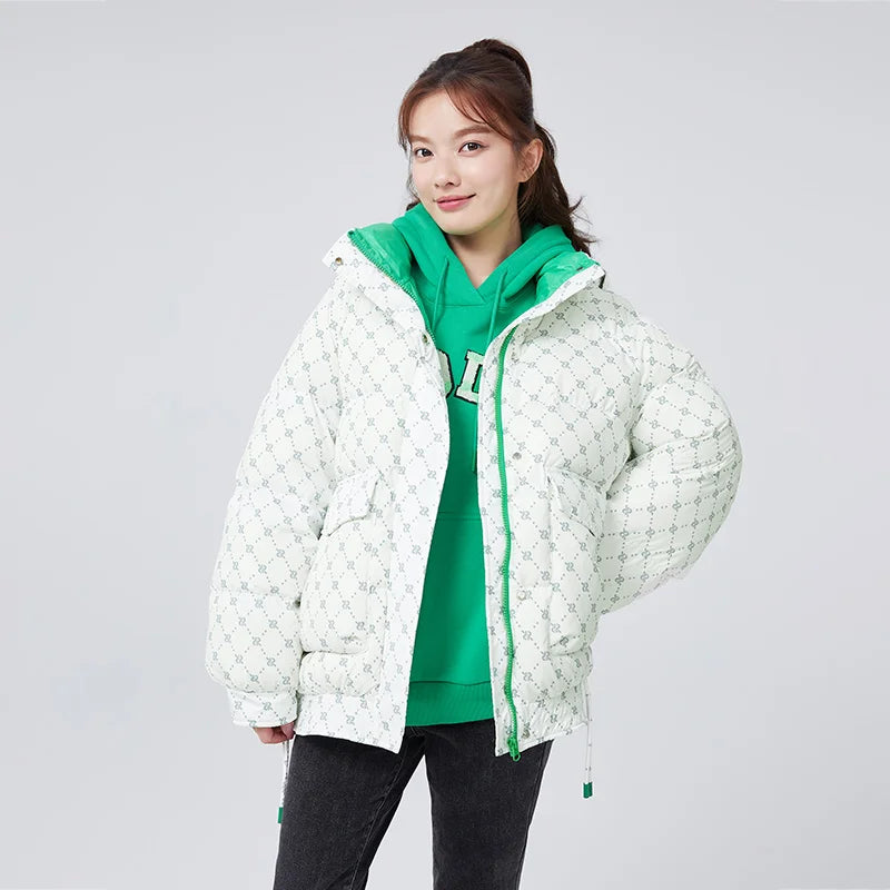 Semir Down Jacket Women with Presbyopia All Over Print Oversize Stand Collar Fashionable Winter Raglan Sleeves Warm Trendy Cool