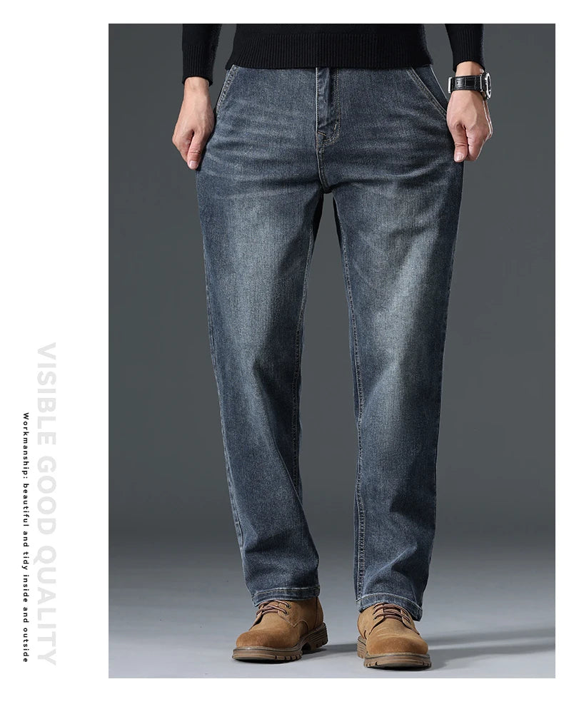 Autumn New Men's Straight Stretch Vintage Jeans