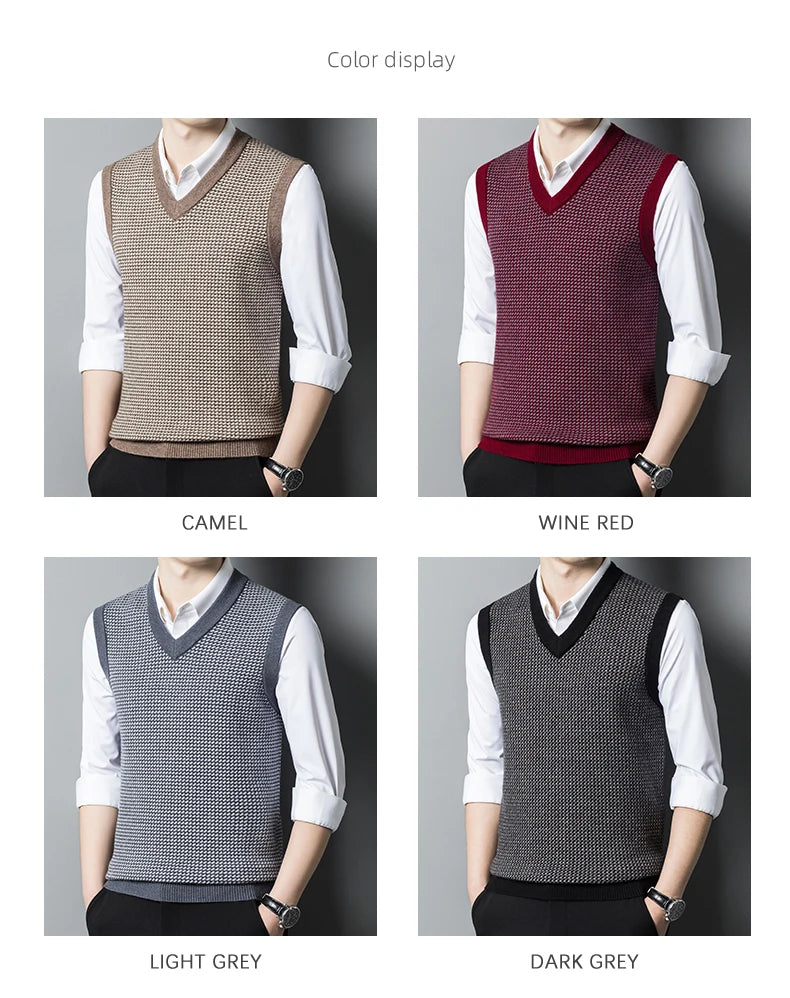 Autumn Winter Men's Thickened Round Neck Wool