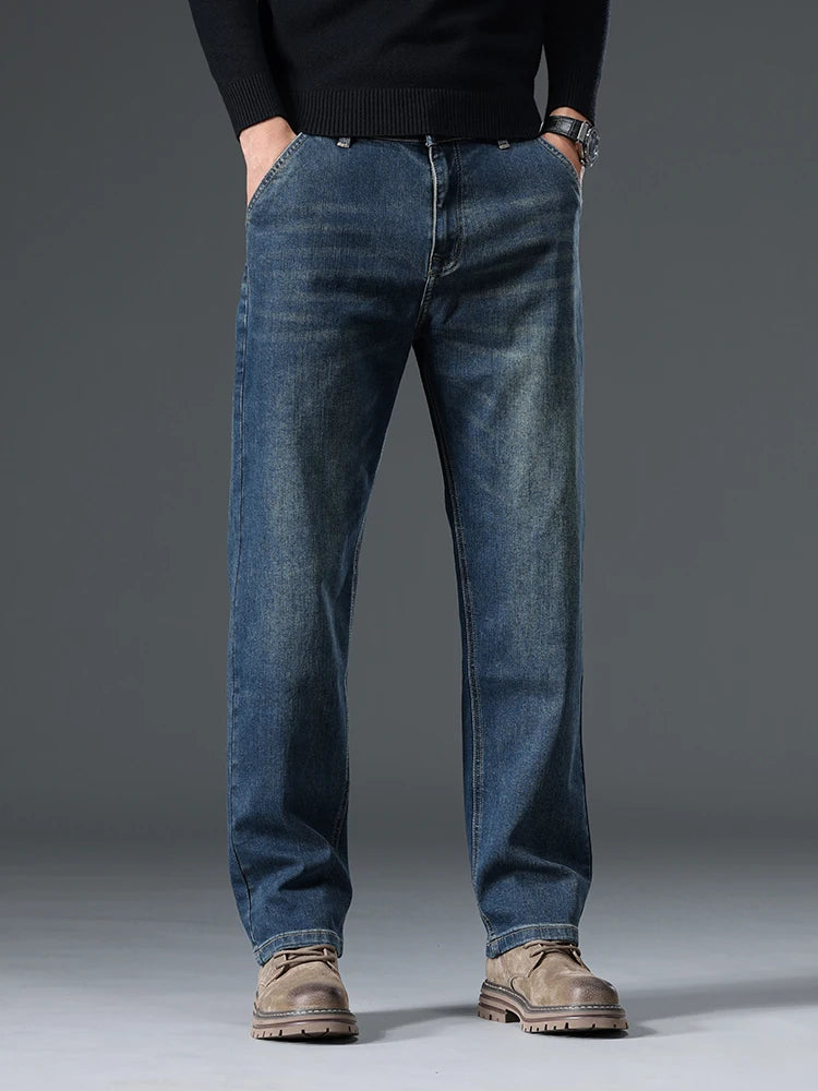 Autumn New Men's Straight Stretch Vintage Jeans