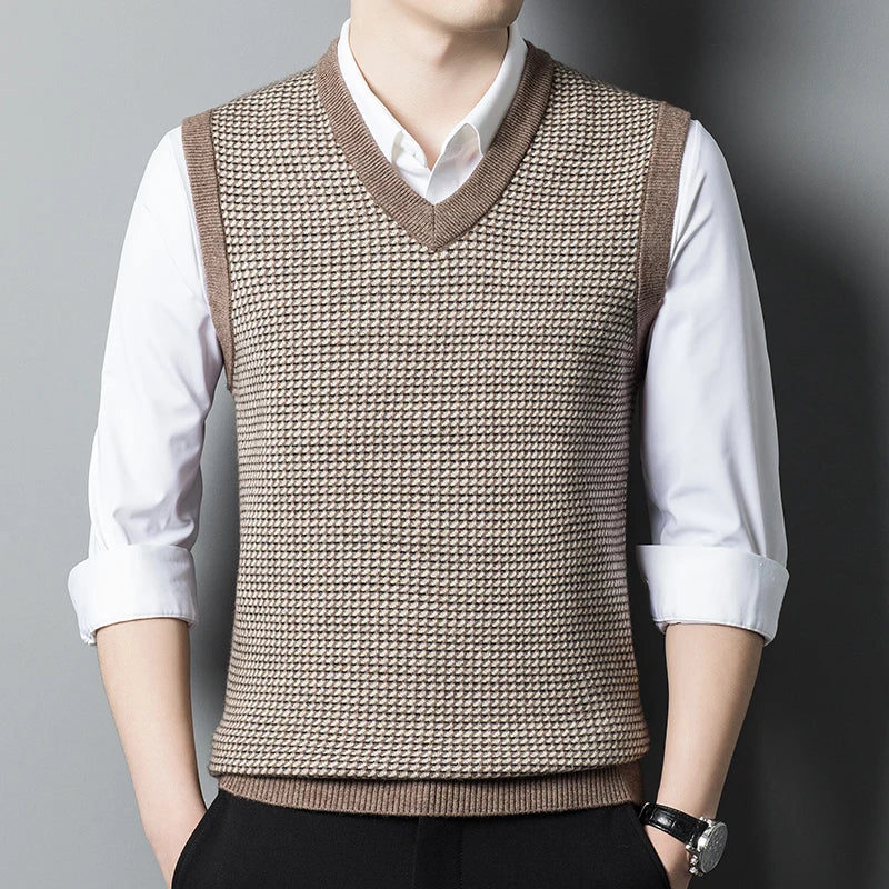 Autumn Winter Men's Thickened Round Neck Wool