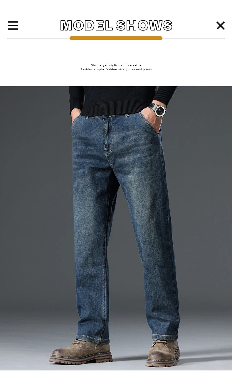 Autumn New Men's Straight Stretch Vintage Jeans