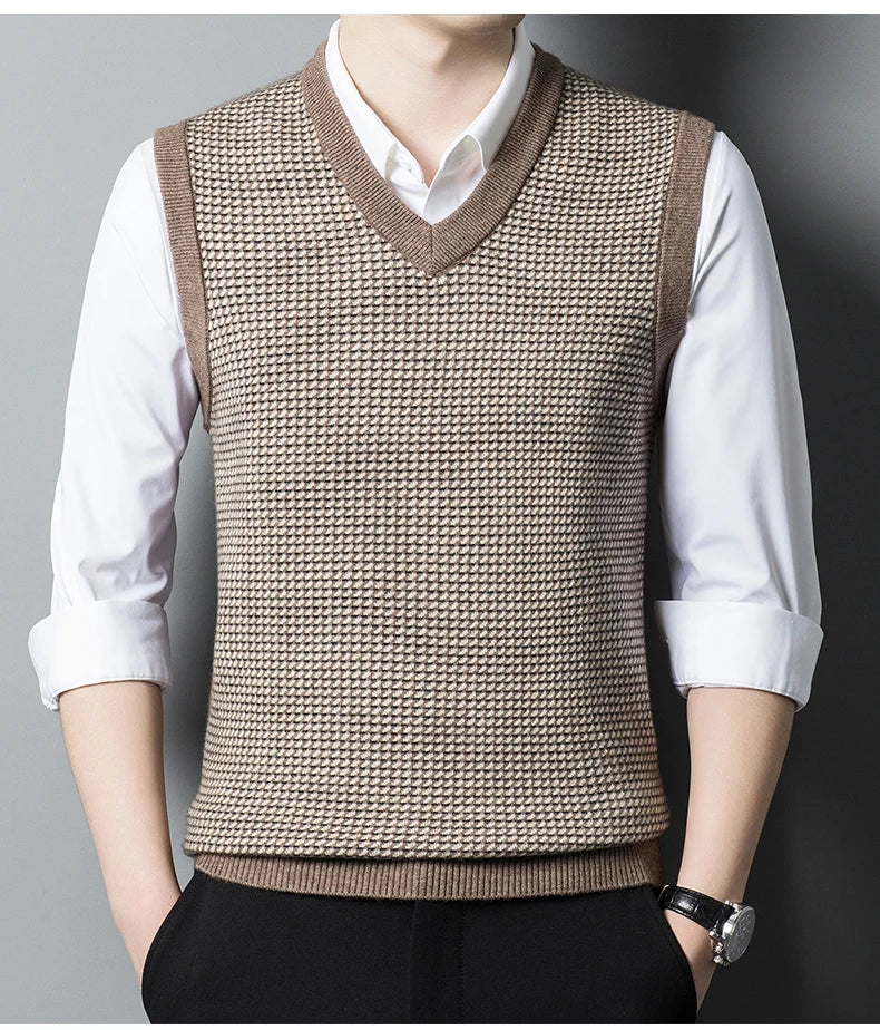 Autumn Winter Men's Thickened Round Neck Wool