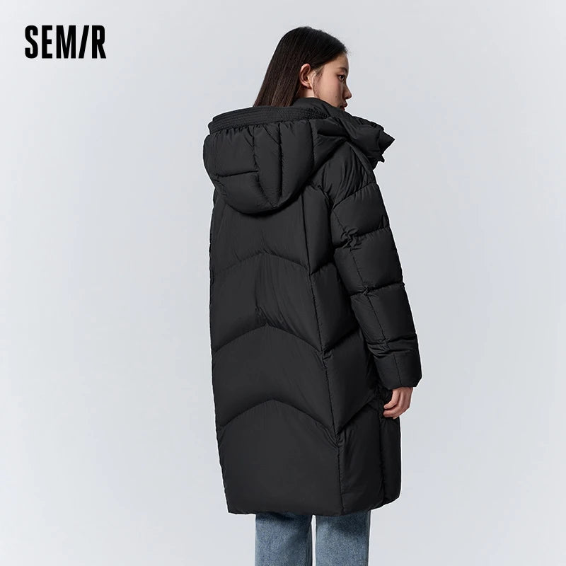 Semir Down Jacket Women Long 2023 Winter New Waterproof Coat