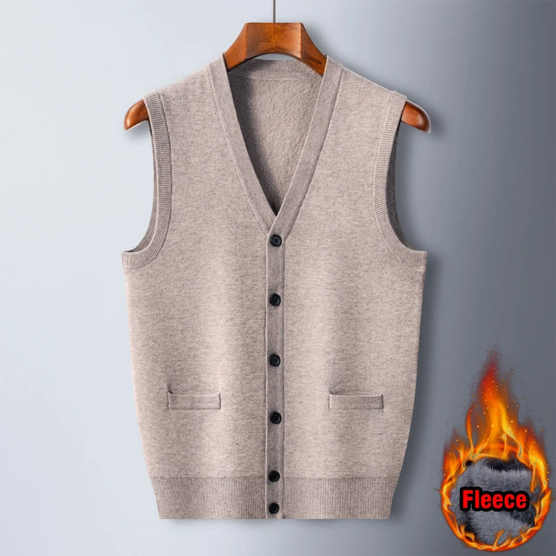 Autumn Winter Warm Sweater Vest Men Classic Style