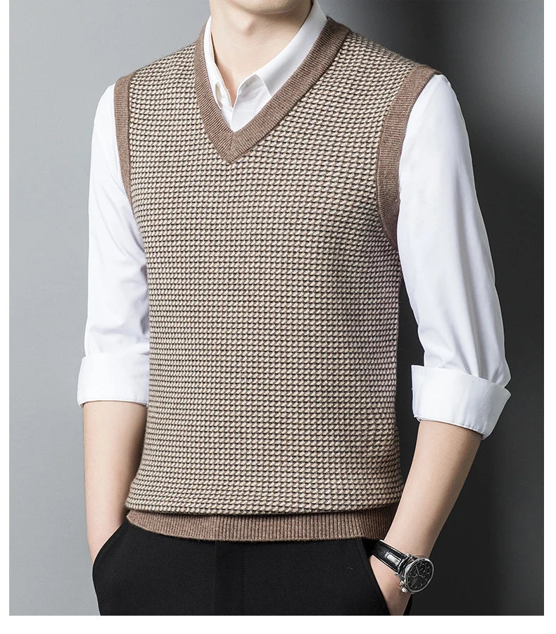 Autumn Winter Men's Thickened Round Neck Wool