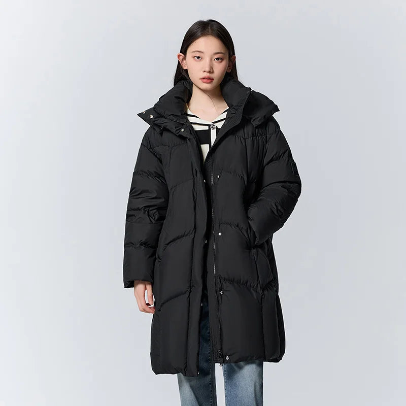 Semir Down Jacket Women Long 2023 Winter New Waterproof Coat