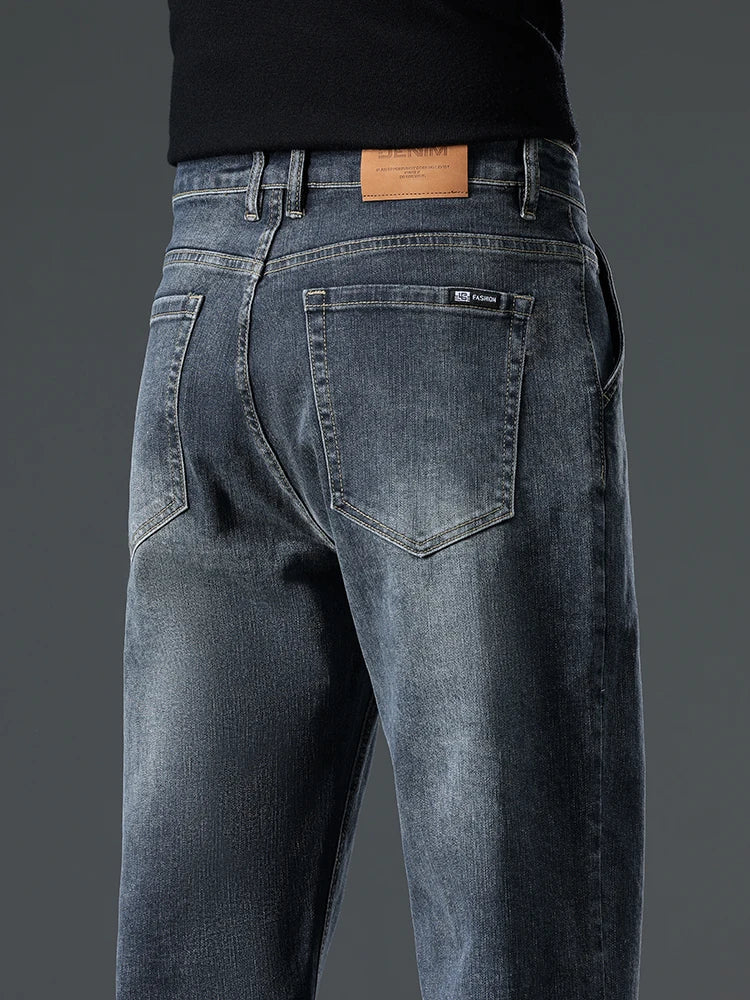 Autumn New Men's Straight Stretch Vintage Jeans