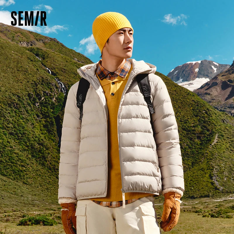 Semir Down Jacket Men 2023 Winter New Trendy Windproof Waterproof Lightweight Coat