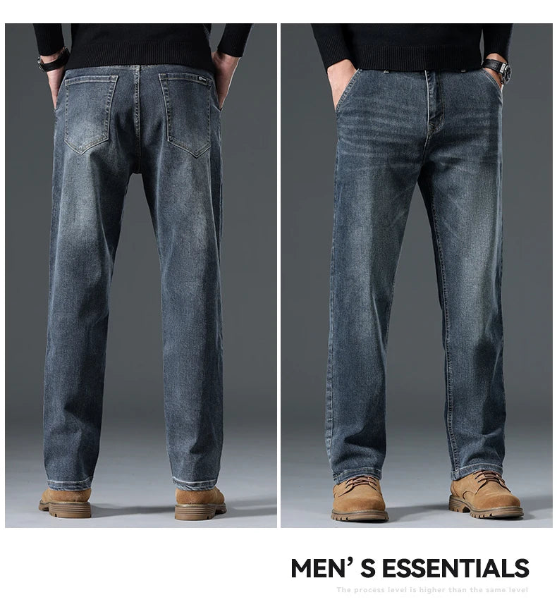 Autumn New Men's Straight Stretch Vintage Jeans