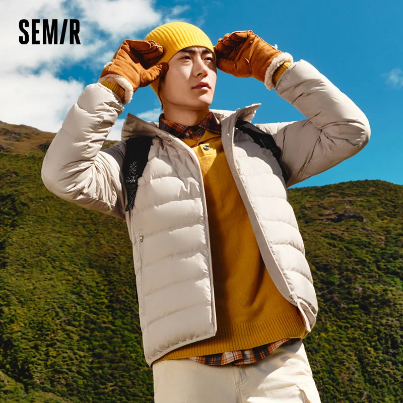 Semir Down Jacket Men 2023 Winter New Trendy Windproof Waterproof Lightweight Coat