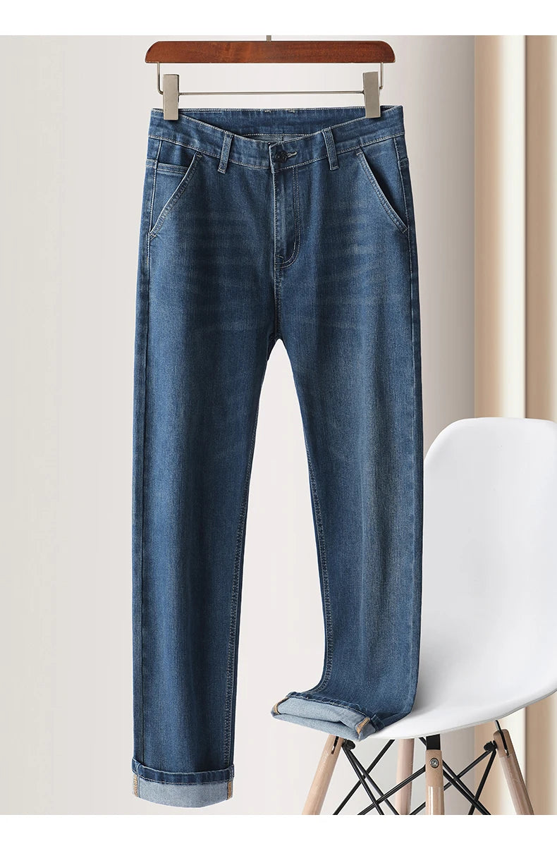 Autumn New Men's Straight Stretch Vintage Jeans