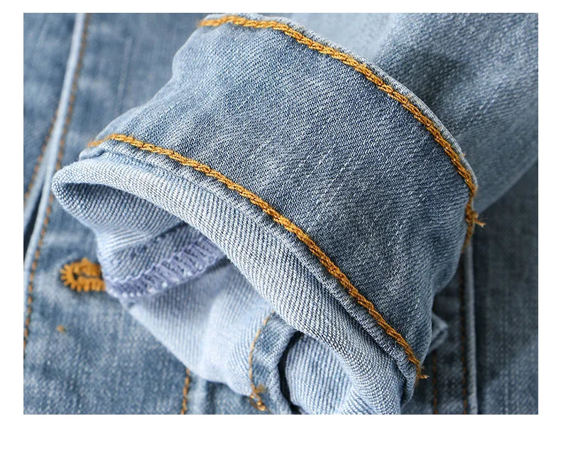 Spring New Men's Casual Cotton Denim Jacket Classic Style Fashion Slim Washed Retro Blue Jeans Coat Male Brand Clothing