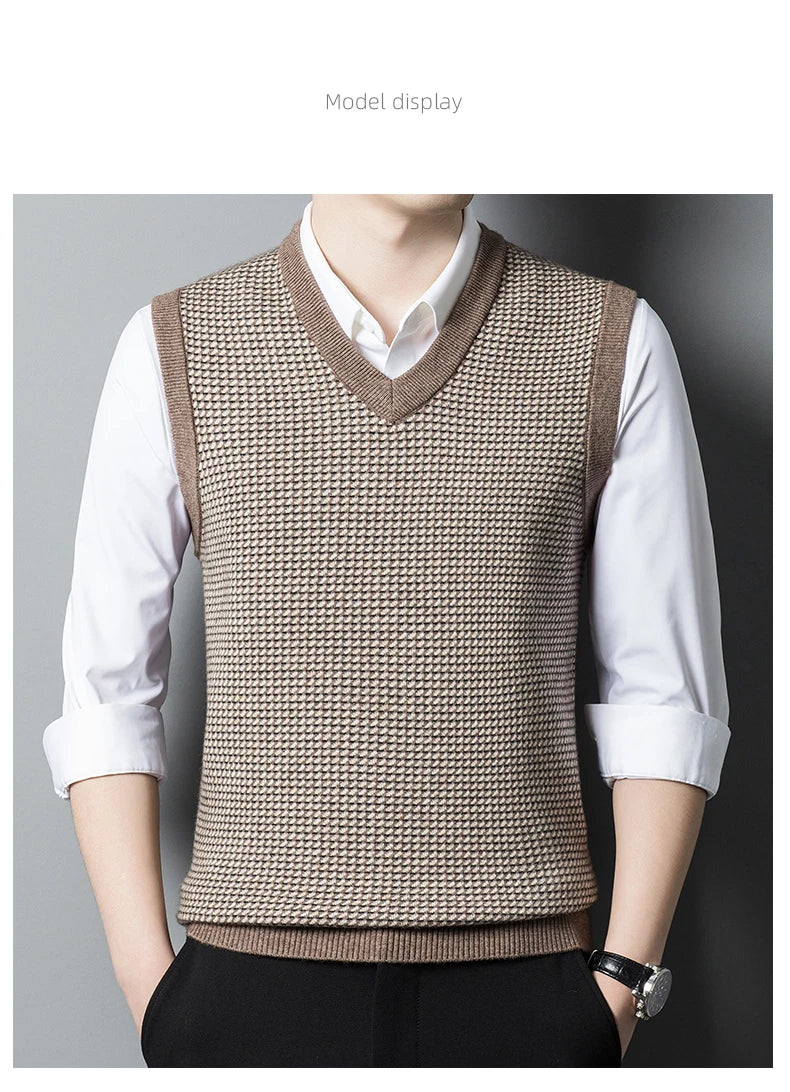 Autumn Winter Men's Thickened Round Neck Wool