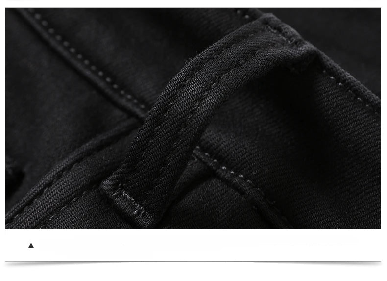 Men's Winter Warm Fleece Black Jeans 2022 New Business Fashion Stretch Regular Fit Denim Thick Pants Male Brand Trousers