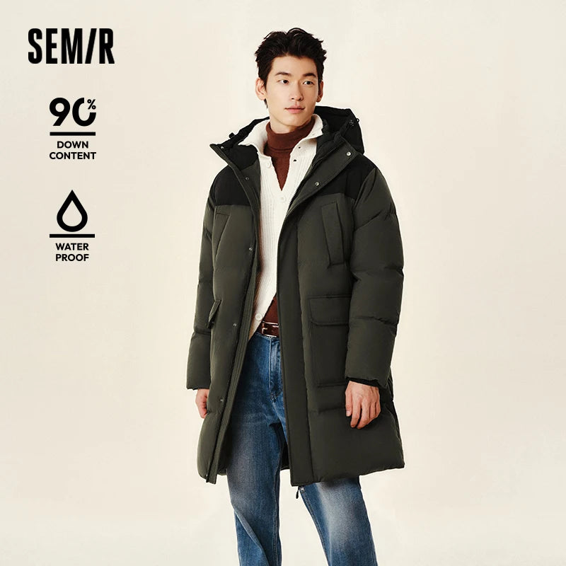 Semir Down Jacket Men 2024 New Waterproof Thick Outerwear Long Length Winter Clothing Couple