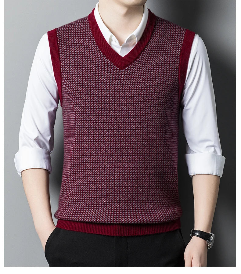 Autumn Winter Men's Thickened Round Neck Wool