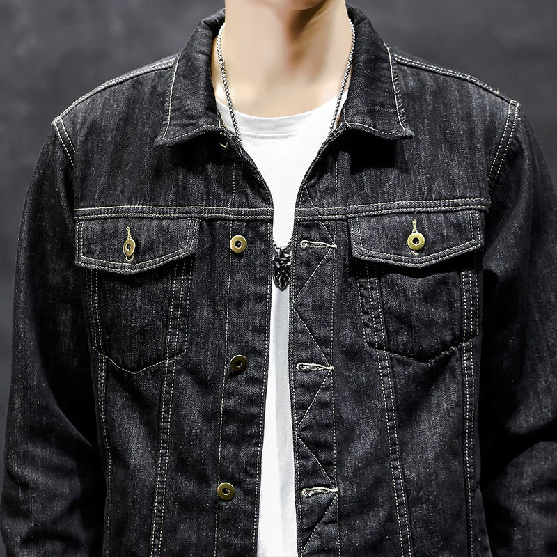 2025 New Men's Winter Warm Denim Jacket