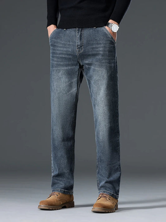 Autumn New Men's Straight Stretch Vintage Jeans