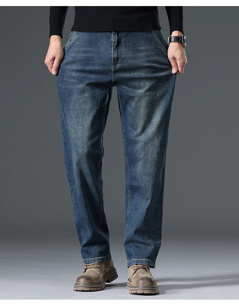 Autumn New Men's Straight Stretch Vintage Jeans