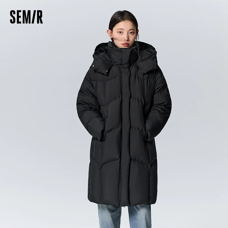 Semir Down Jacket Women Long 2023 Winter New Waterproof Coat