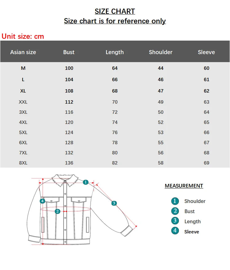 2025 New Men's Winter Warm Denim Jacket