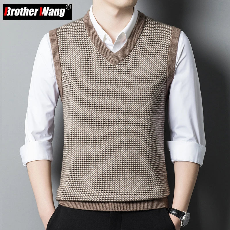 Autumn Winter Men's Thickened Round Neck Wool