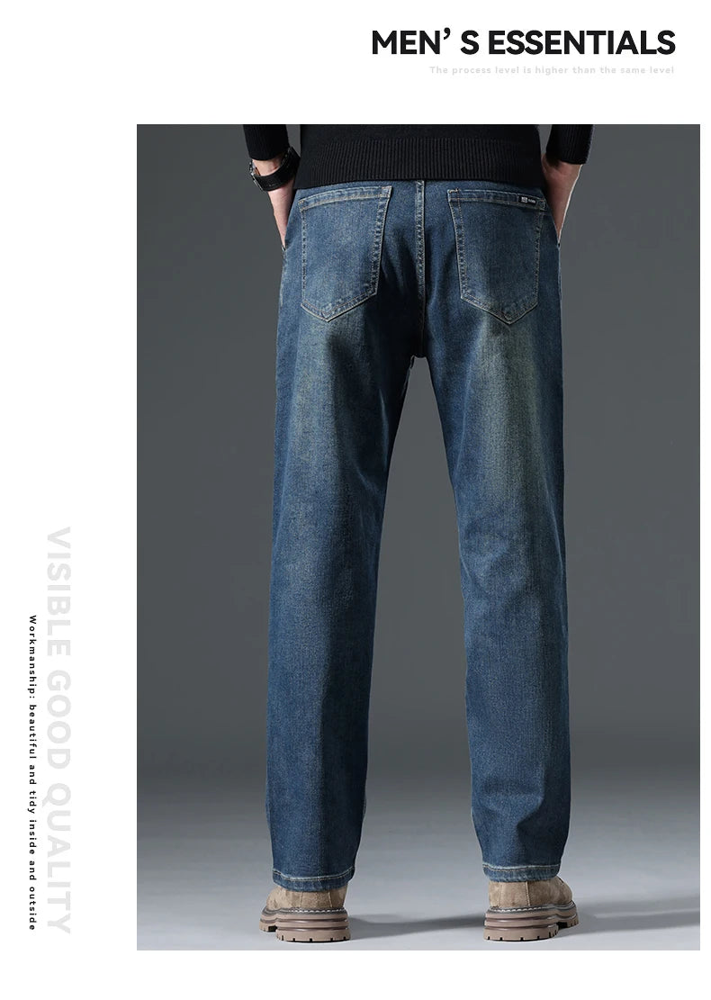 Autumn New Men's Straight Stretch Vintage Jeans