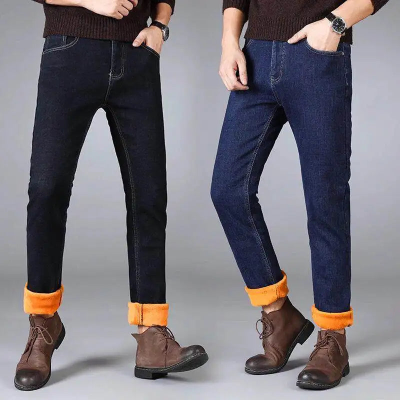 New Winter Casual Men Plush Wool Slim Fit Business