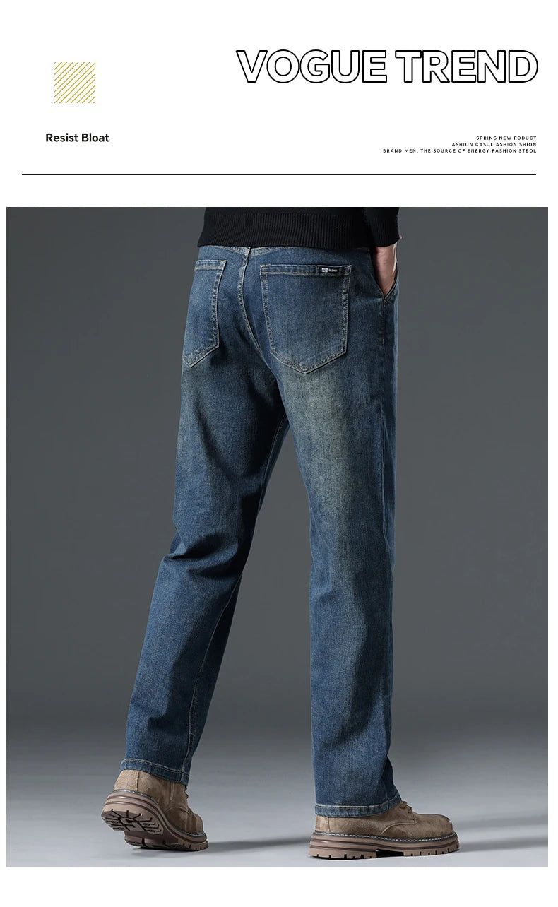 Autumn New Men's Straight Stretch Vintage Jeans